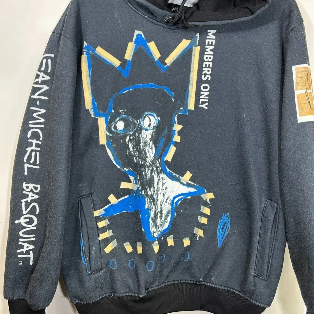 Jean-Michel Basquiat x Members Only Large Pullover Hoodie Hooded Sweatshirt - Picture 3 of 9